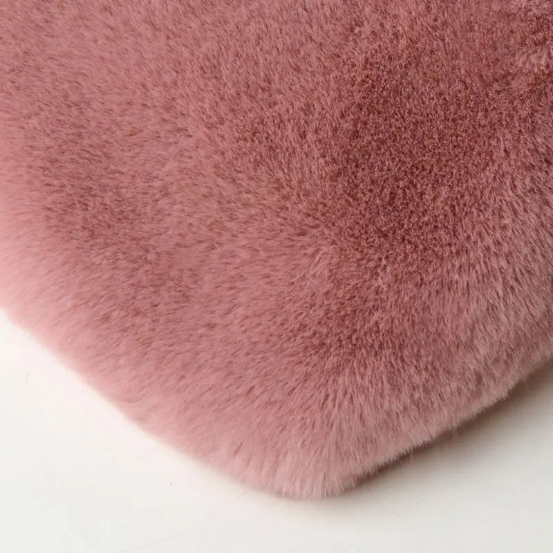Heart Shape Faux Fur Crossbody Purse