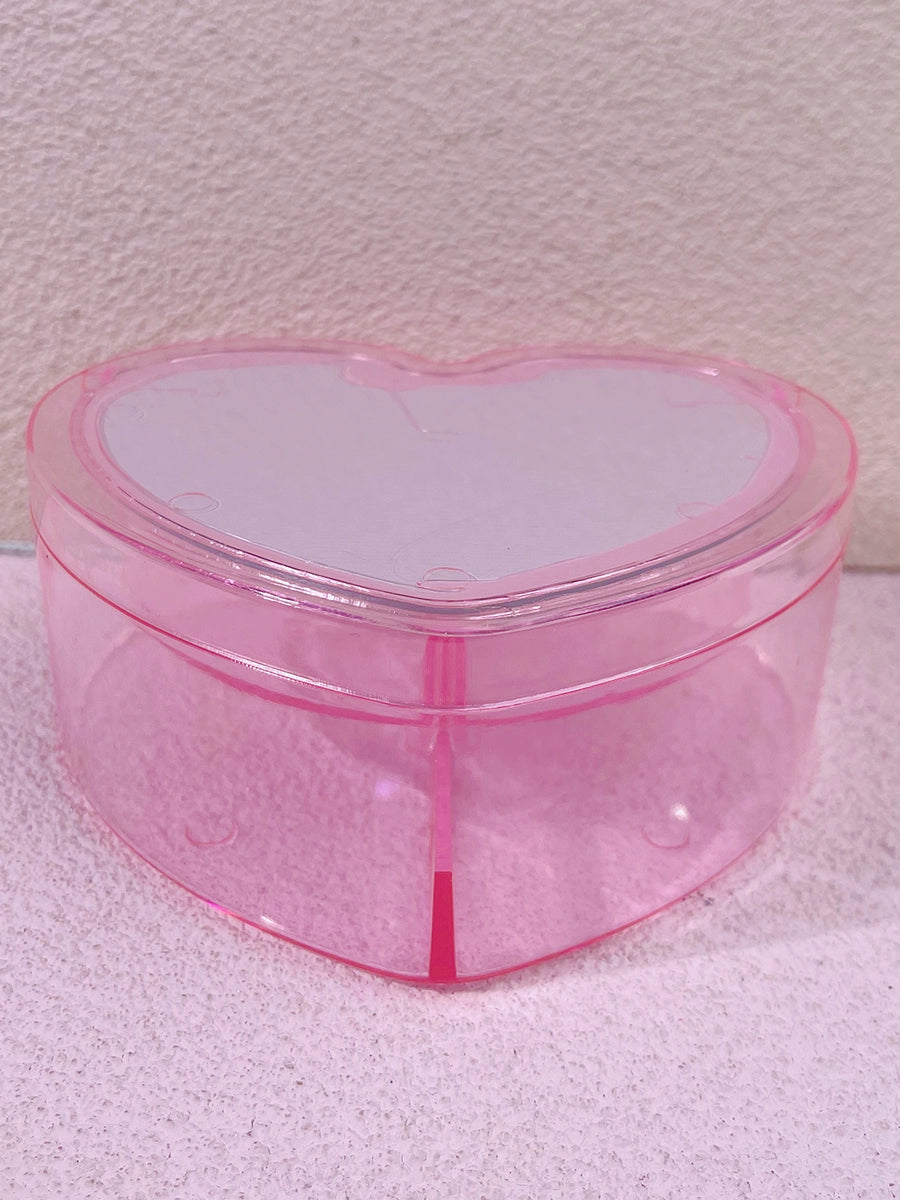 Clamshell Heart Student Small Items Barrettes Storage Box