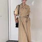 Loose Double Breasted Long Trench Coat Women