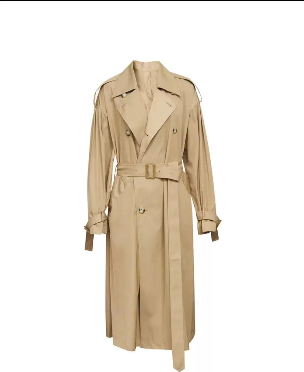Loose Double Breasted Long Trench Coat Women