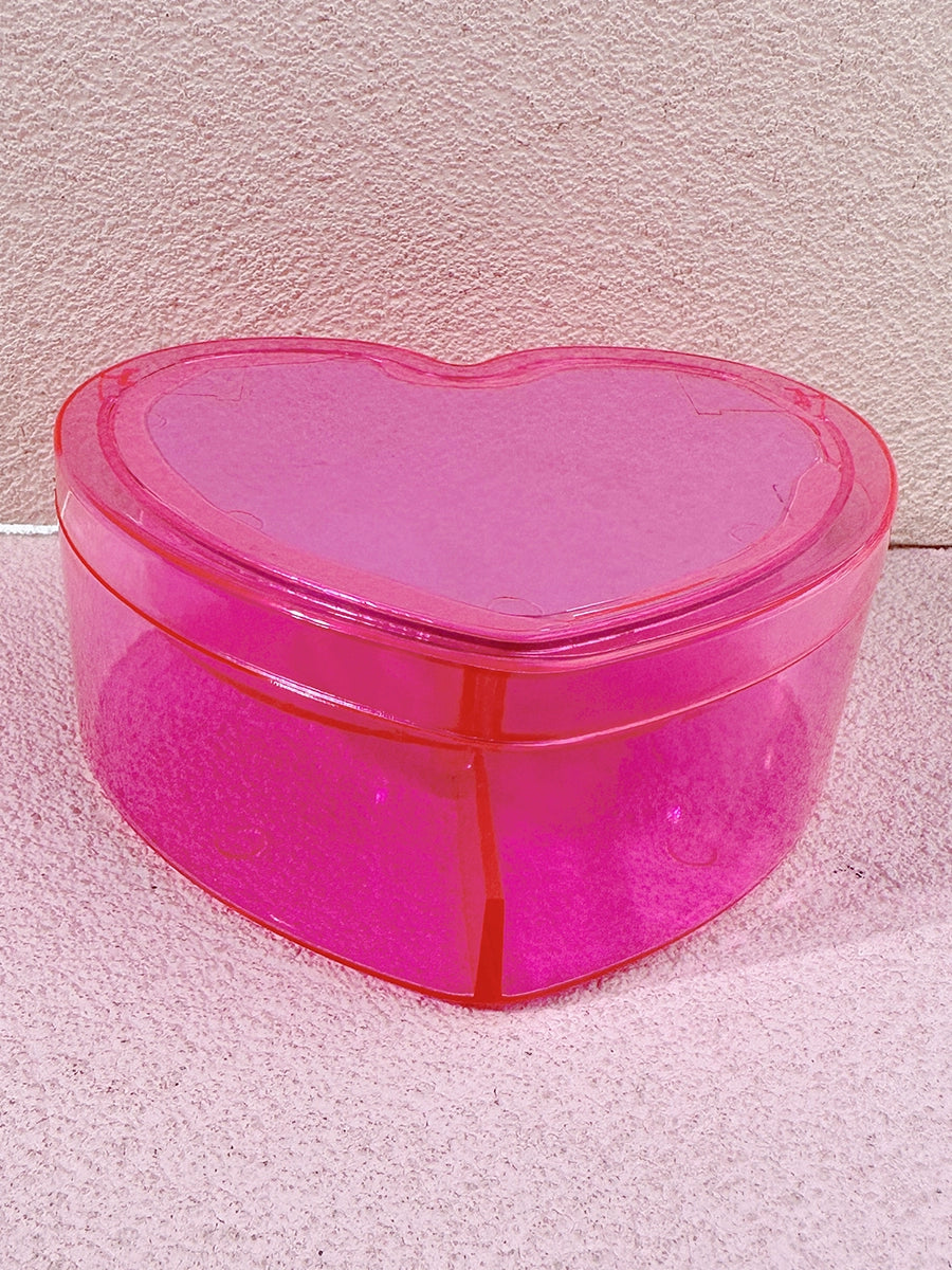 Clamshell Heart Student Small Items Barrettes Storage Box