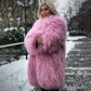 Ladies Sheep Skin Coat For Women Mongolia Sheep Fur Coats Pink Sheepskin Coat Winter Fashion Lamb Coats