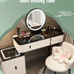 Multifunction Wireless Charging Princess Dressing Table Convertible Bedroom Smart Makeup Vanity With LED Mirror