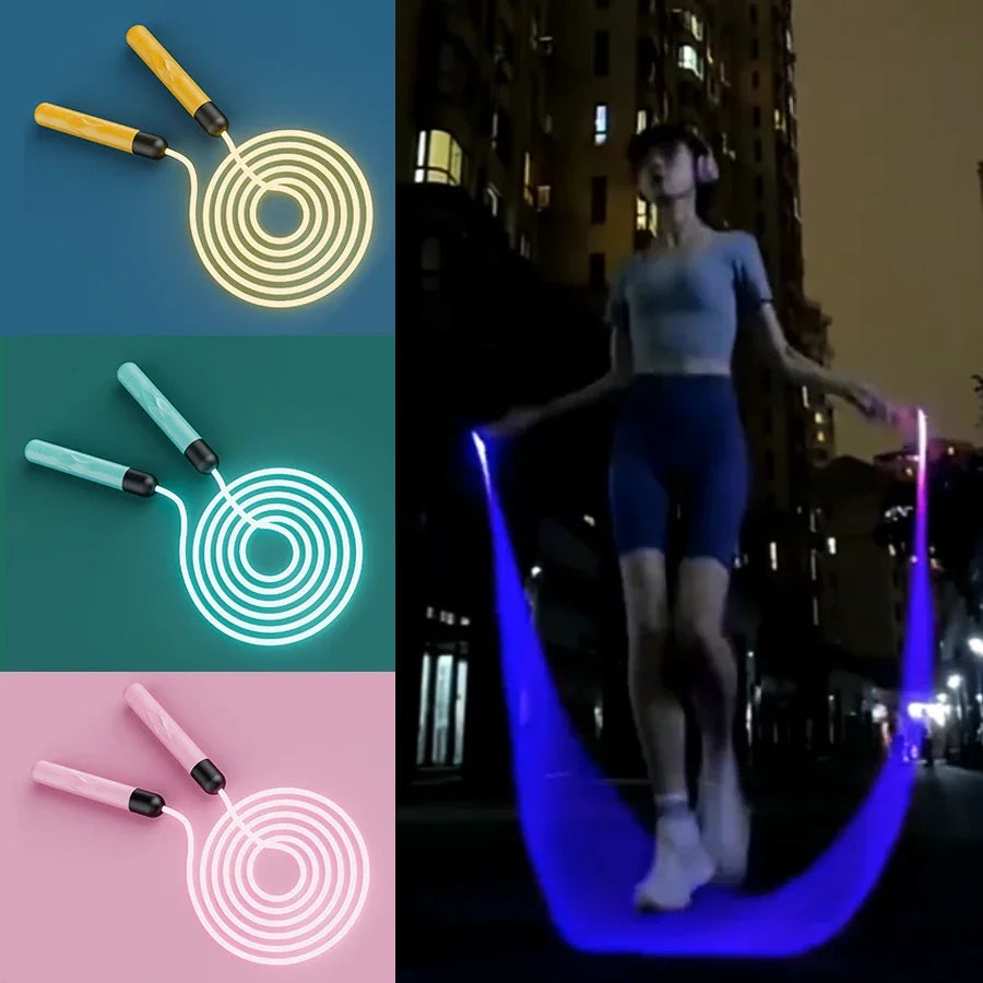 Fitness Adjustable Night Glowing LED Jump Rope - Portable Training Sports Equipment