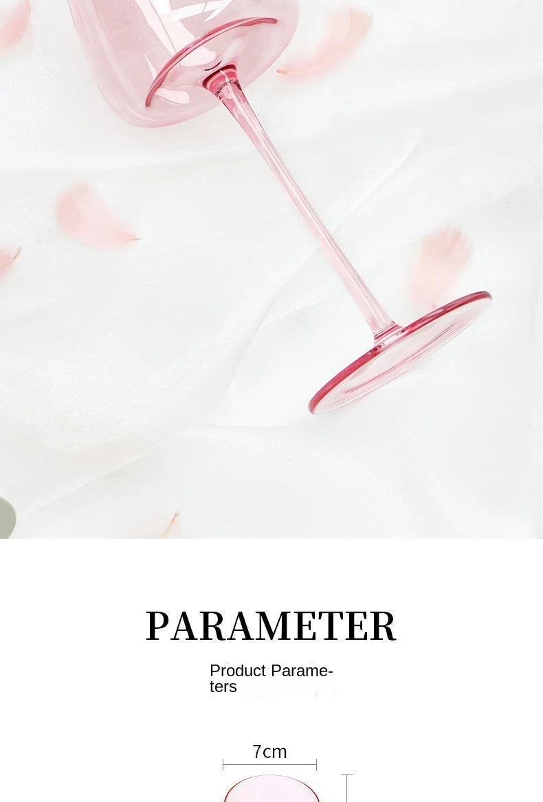Pink Flamingo Lead-free Crystal Red Wine Glass Cup Goblet Pink Burgundy Glass Cup High-value Household Champagne Glass Cup