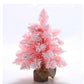Artificial Pink Desktop Flocking Christmas Tree - 3 Height Options