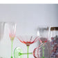 French Floral Cocktail Glass Household Luxury Retro Flower Red Wine Goblet Crystal Glass Pink Green Champagne Cup Cocktail Cup