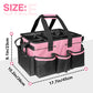 Pink Tool Bag with Pockets Cleaning Toolbag Storage Waterproof Wear-Resistant Large Capacity Oxford Cloth Tools Organizer