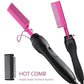 Electric Pink Hot Comb Professional Fast Heating Styling Comb Hair Straightener Portable Anti-Scald Straightening Press Comb