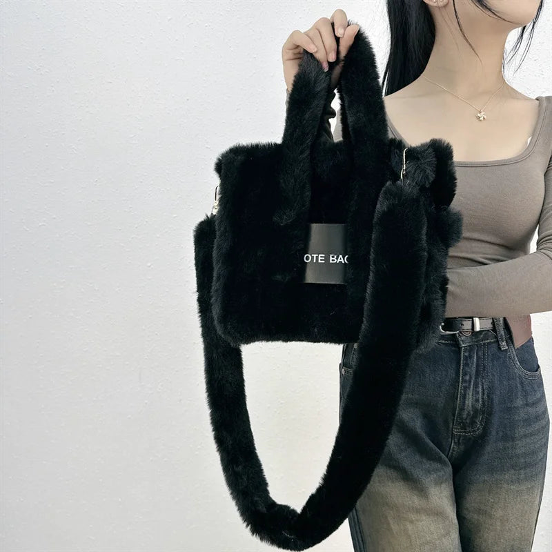 Faux Fur Ladies Tote Bag