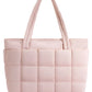 BAGSMART Expandable Tote Bag for Women Puffer Shoulder Tote Bag With Zipper 28L Travel Bags Casual Handbags Nurse Bag