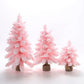 Artificial Pink Desktop Flocking Christmas Tree - 3 Height Options