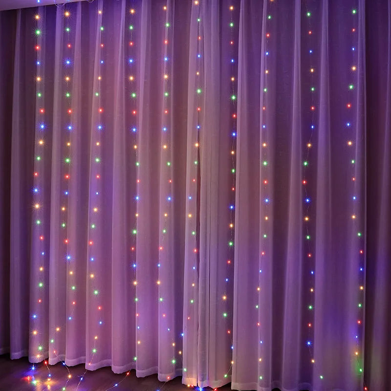 LED Garland Curtain String Lights USB Remote Control Fairy Festoon Light Christmas Decoration for Room Party Wedding New Year