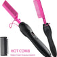 Electric Pink Hot Comb Professional Fast Heating Styling Comb Hair Straightener Portable Anti-Scald Straightening Press Comb