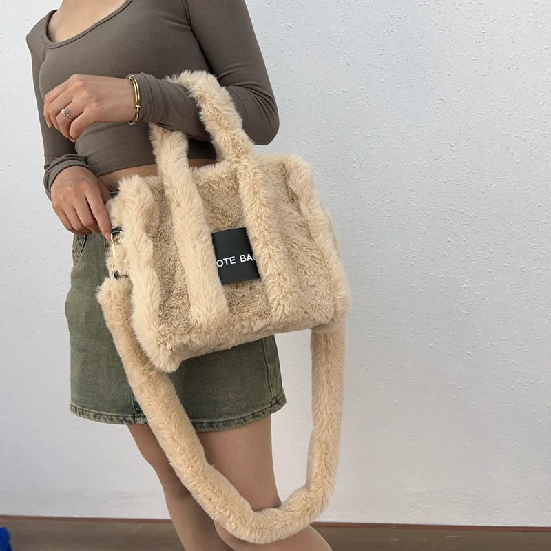 Faux Fur Ladies Tote Bag