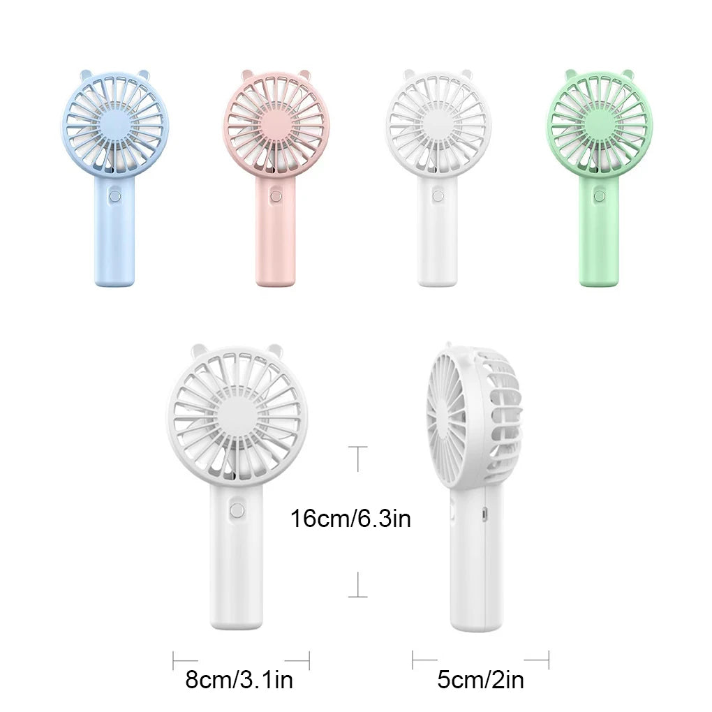 Handheld Fan Portable Mini USB Rechargeable Desk with Base Eyelash Air Conditioner Mute Cooler for Women Kids Outdoor Office