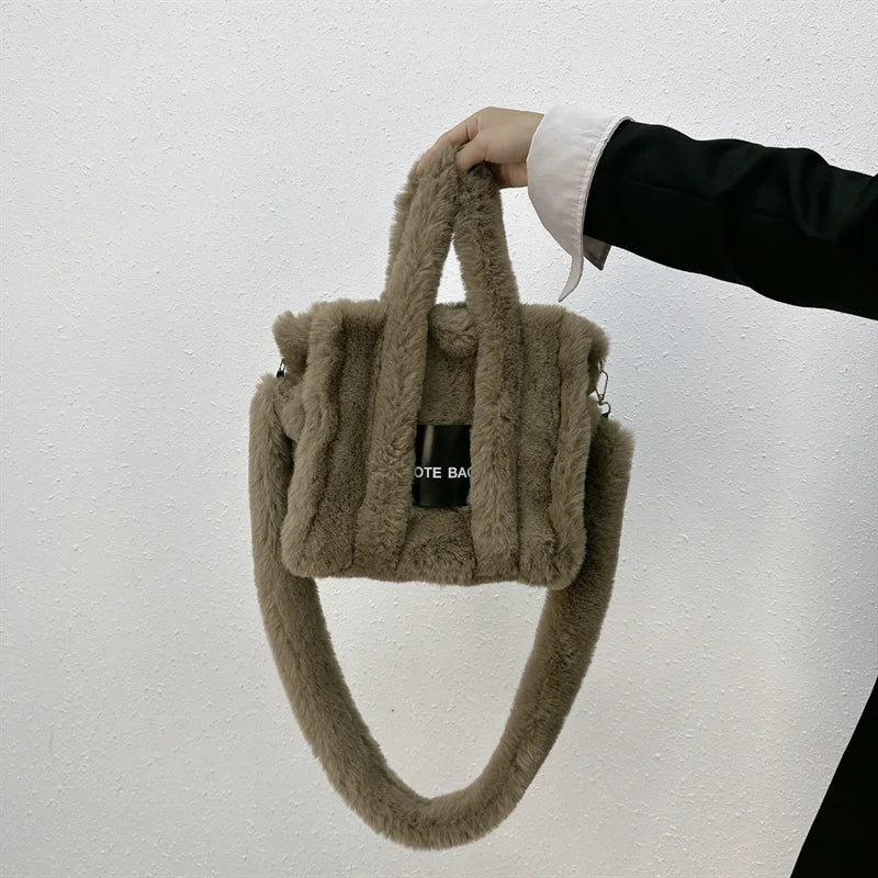 Faux Fur Ladies Tote Bag