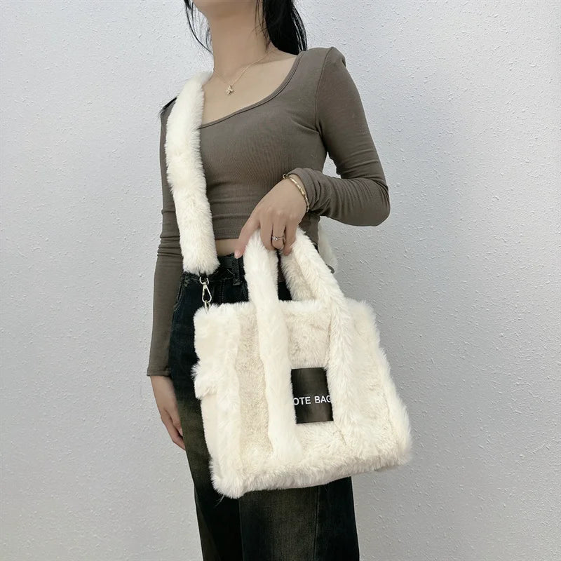 Faux Fur Ladies Tote Bag