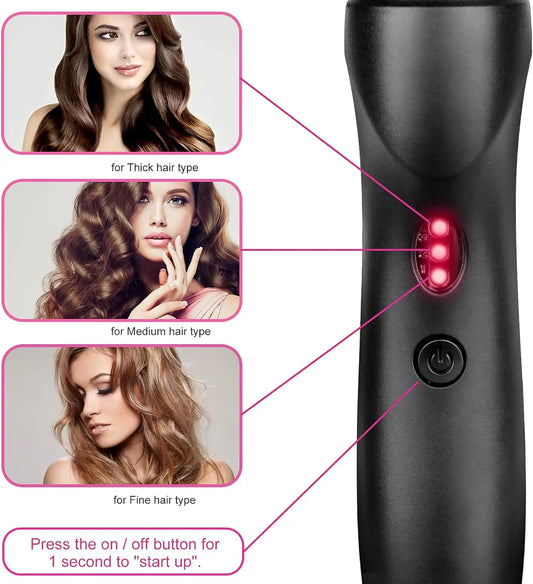 Electric Pink Hot Comb Professional Fast Heating Styling Comb Hair Straightener Portable Anti-Scald Straightening Press Comb