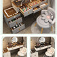Multifunction Wireless Charging Princess Dressing Table Convertible Bedroom Smart Makeup Vanity With LED Mirror