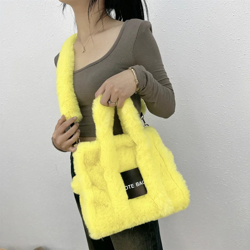 Faux Fur Ladies Tote Bag