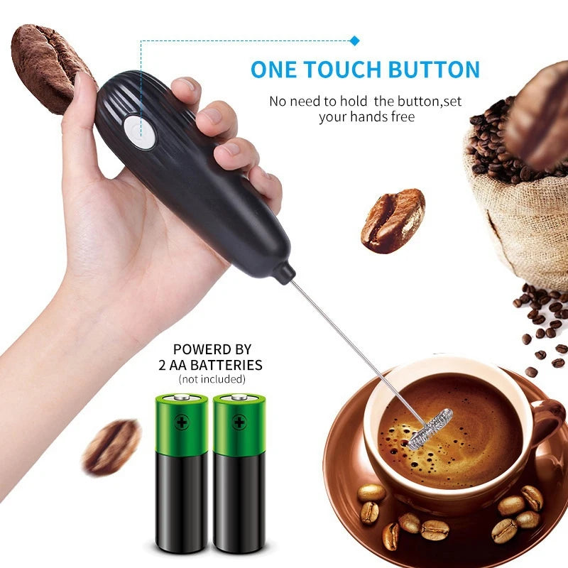 Milk Frother Handheld Electric Whisk Foamer Maker For Coffee Latte Hot Chocolate Cappuccino Egg Mixer Blender Stand