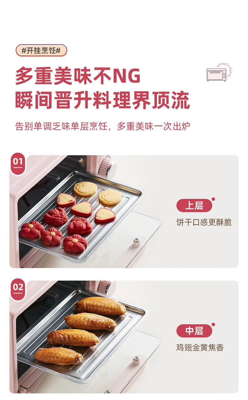 Mini Electric Oven (12L), Compact Baking Oven for Home Use, SpaceSaving Toaster, Quick Heat Oven, Countertop Baking Appliance,