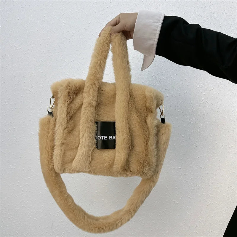 Faux Fur Ladies Tote Bag