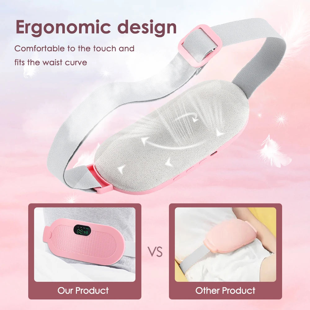 Electric Heating Pad Women Vibrator Period Pain Relief Device Menstrual Cramp Massager Blood Circulation Abdominal Belt Warmer