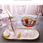 Nordic Creative Pink Cocktail Glass Lead-Free Crystal Home Champagne Wine Glasses Set Goblet Juice Water Cup Golden Edge Kettle