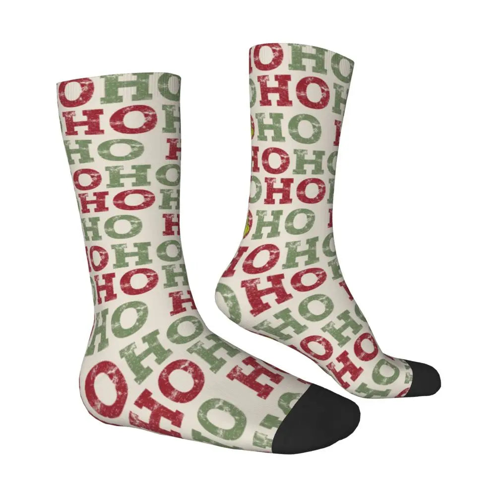 Novelty Christmas-S-Green-S-Grinching Socks Men's Women's Fashion Socks Spring Summer Autumn Winter Middle Tube Socks Gift