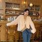 Tuscan Fur True Lamb Wool Sheep Trimmed Fleece Fur Coat