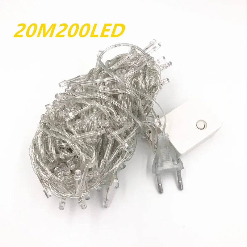 String Fairy Lights AC 220V EU Plug 10M 20M 30M 50M 100M LED Holiday Wedding Christmas Decoration Waterproof LED Garland