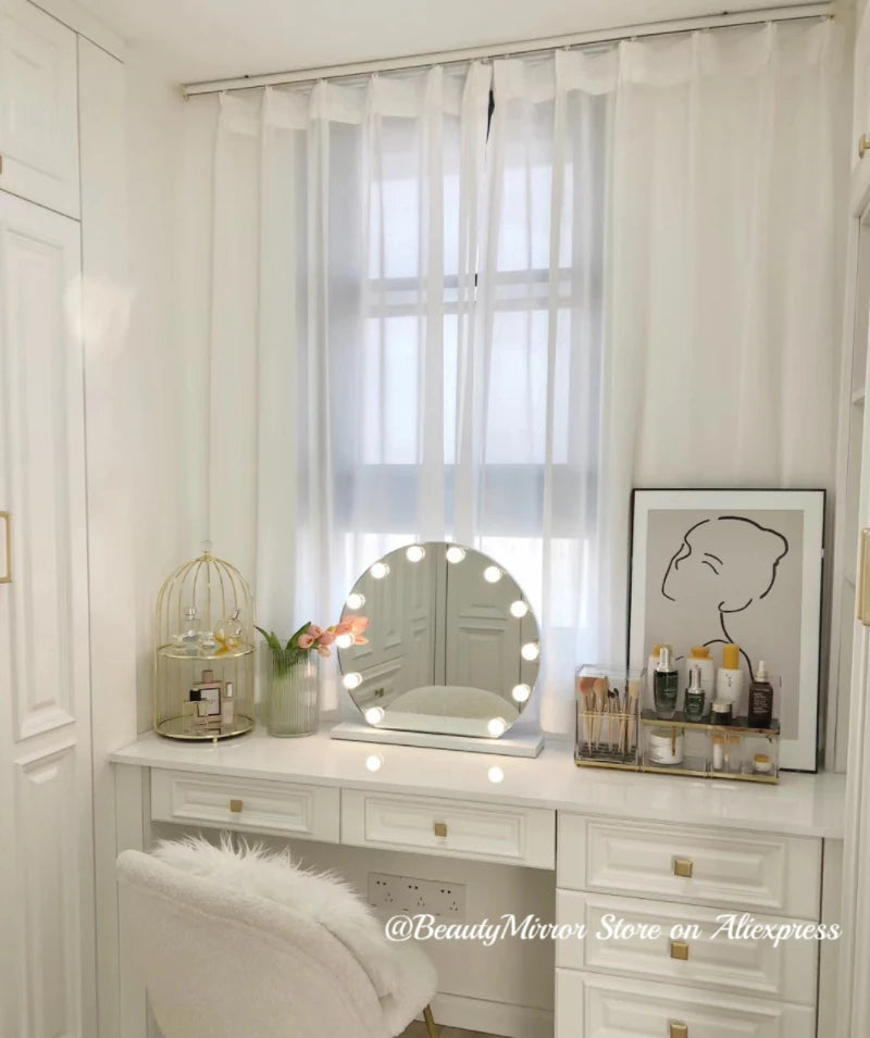 Vanity Mirror with Lights, 20" LED Hollywood Lighted Makeup Mirror with 12 Light Bulbs, Smart Touch and 3 Color Modes For Her