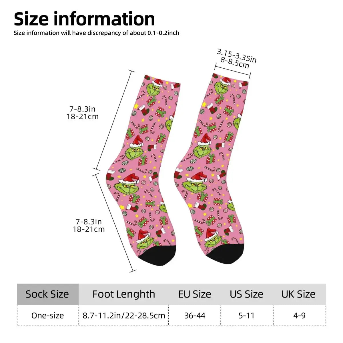 Pink Christmas-S-Green-S-Grinching Stockings Monster Trendy Socks Winter Anti Skid Socks Women Men Running High Quality Socks