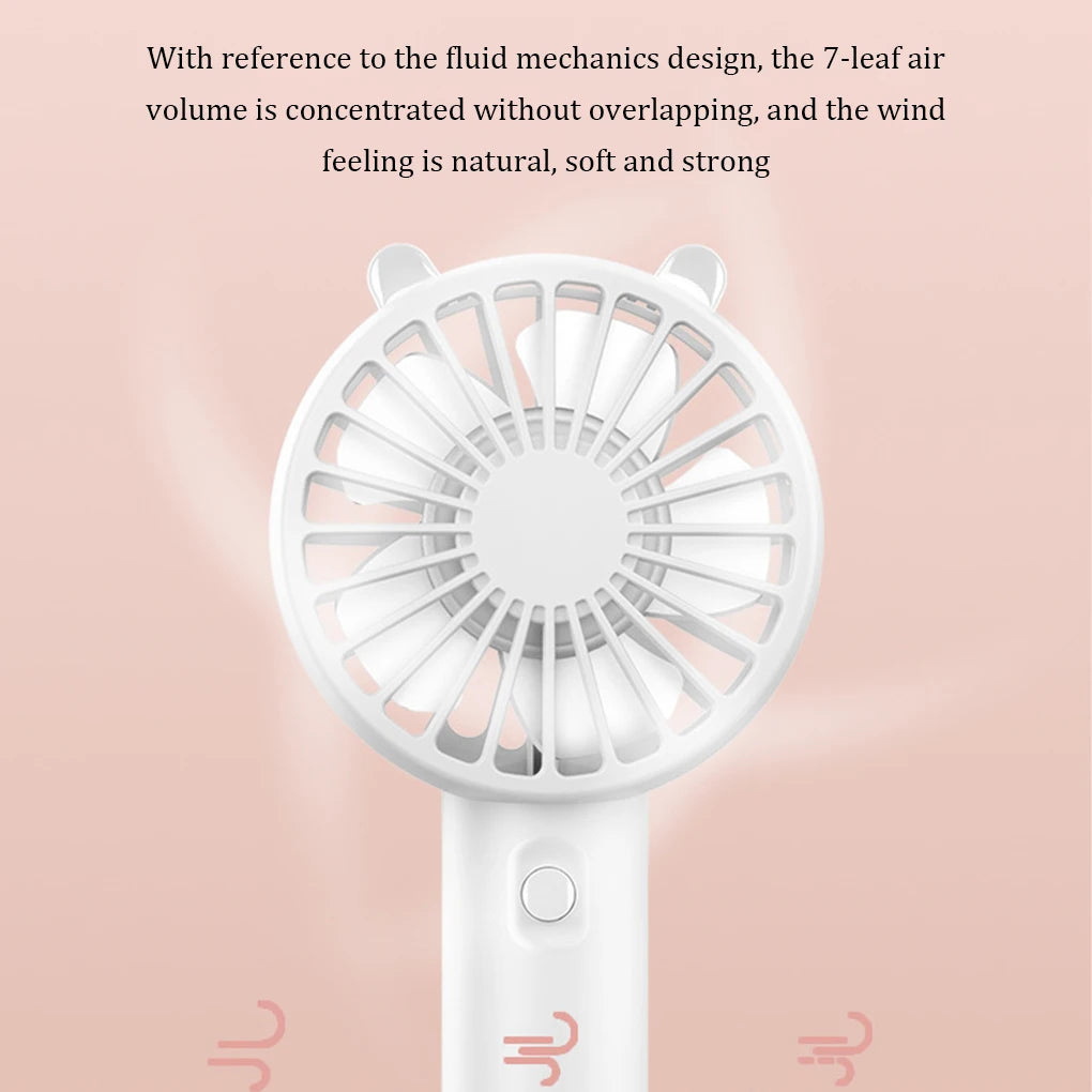Handheld Fan Portable Mini USB Rechargeable Desk with Base Eyelash Air Conditioner Mute Cooler for Women Kids Outdoor Office