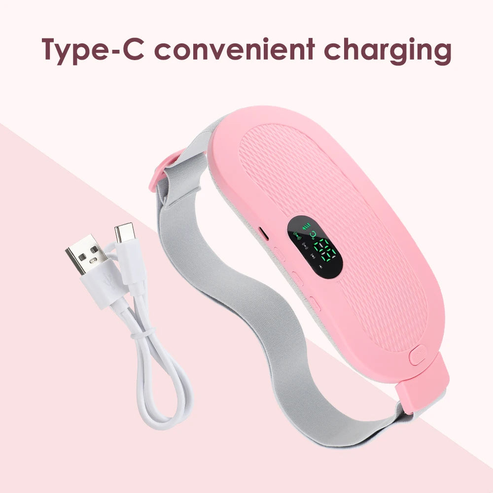Electric Heating Pad Women Vibrator Period Pain Relief Device Menstrual Cramp Massager Blood Circulation Abdominal Belt Warmer