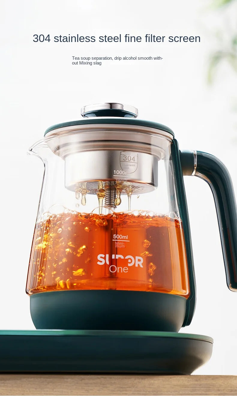 Electric Kettle 1L Black Tea Kettle with Steam Spray Function Health Tea Pot with Stainless Steel and 304 220V