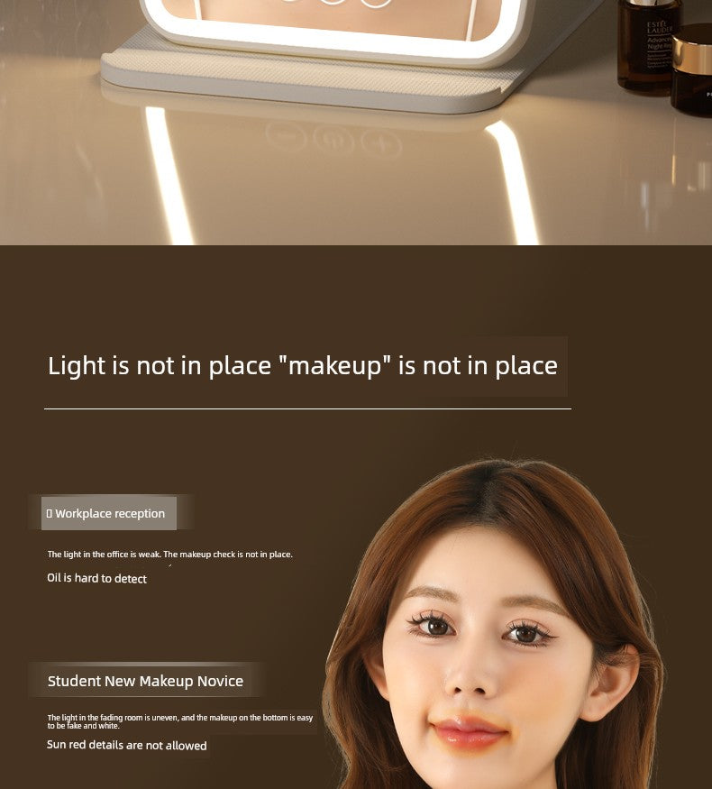 LED Standing Student Household Smart Makeup Mirror with Light