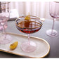 Nordic Creative Pink Cocktail Glass Lead-Free Crystal Home Champagne Wine Glasses Set Goblet Juice Water Cup Golden Edge Kettle