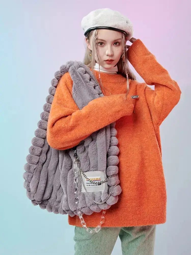 Soft Plush Large Capacity Tote Bag
