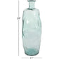 Recycled Glass Handmade Decorative Vase Spanish Tall Faceted Floor Centerpiece Vase with Teal Tint for Home Decoration