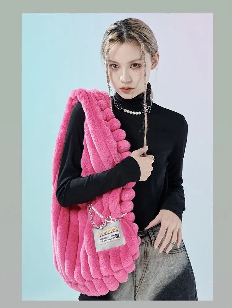 Soft Plush Large Capacity Tote Bag
