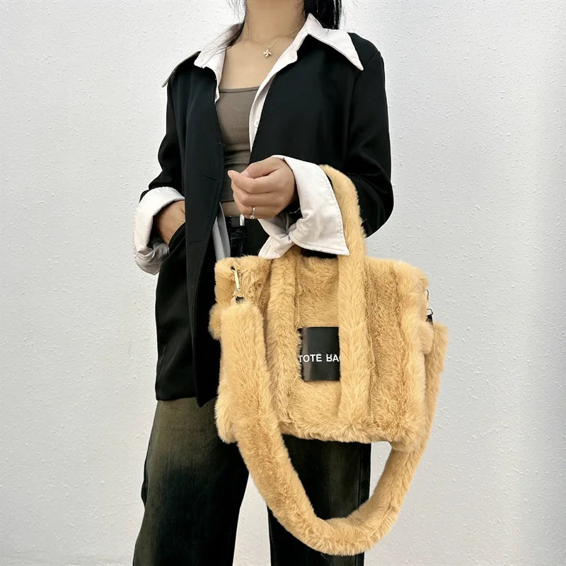 Faux Fur Ladies Tote Bag