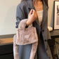 Pink Handbag Plush Bag For Women 2024 Winter Soft Fluffy Shoulder Crossbody Bag Lady Designer Luxury Faux Fur Evening Bag Tote