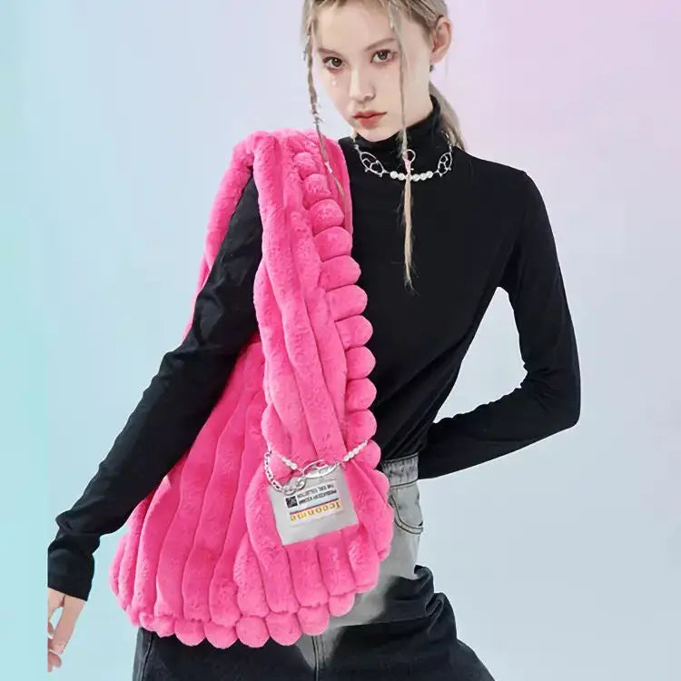 Soft Plush Large Capacity Tote Bag