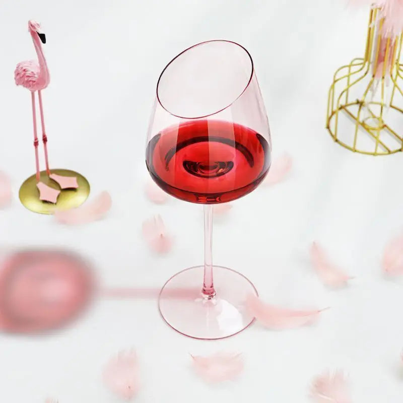 Pink Flamingo Lead-free Crystal Red Wine Glass Cup Goblet Pink Burgundy Glass Cup High-value Household Champagne Glass Cup