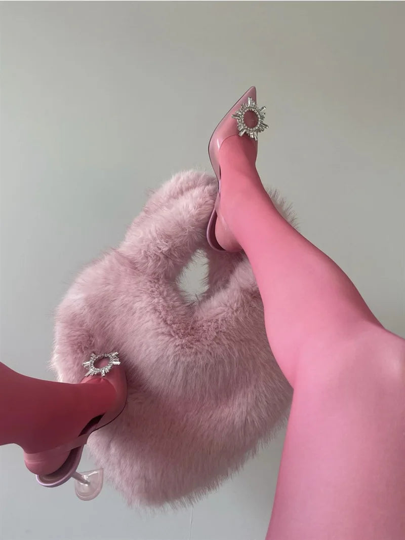 Fluffy Love Heart Shoulder Bag / Tote