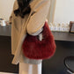 Faux Soft Plush Women's Small Half Moon Bag