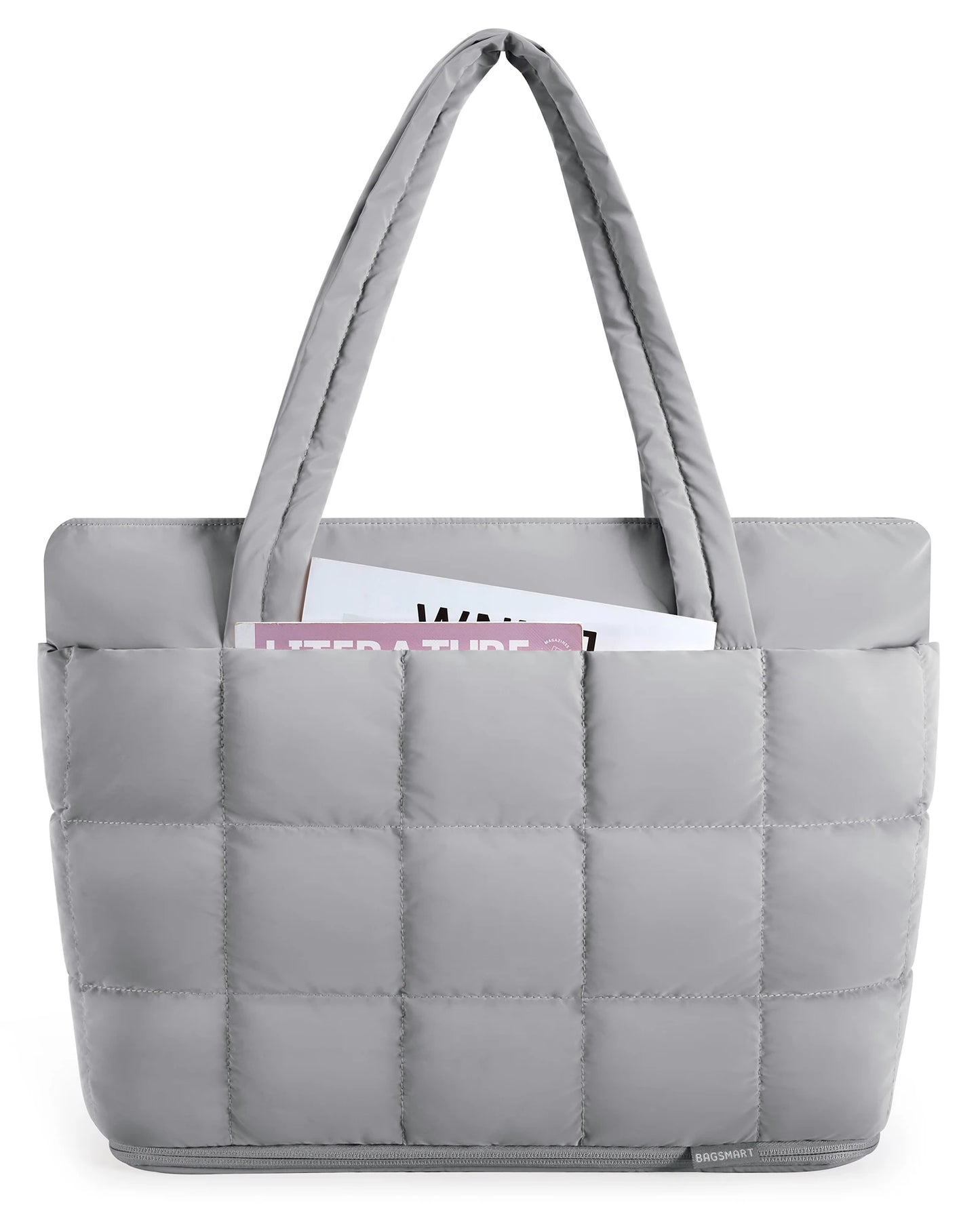 BAGSMART Expandable Tote Bag for Women Puffer Shoulder Tote Bag With Zipper 28L Travel Bags Casual Handbags Nurse Bag